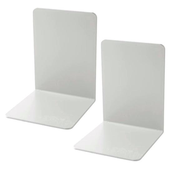 2 Stück Buchstützen aus Metall, einfarbig, stabile Metallkonstruktion, Anti-Rutsch-Pad-Design, Desktop-Buchstütze, Metall-Bücherregal