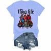 Thug Life Horror Movie T-Shirt Friends Horror Character Halloween Shirt Halloween Funny Graphic T-Shirts Women’s