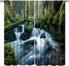 Waterfall Curtains Spring Nature Theme Landscape Pattern Forest Thermal Bedroom Living Room Panel Set Blackout Made Of Polyester Area Decor