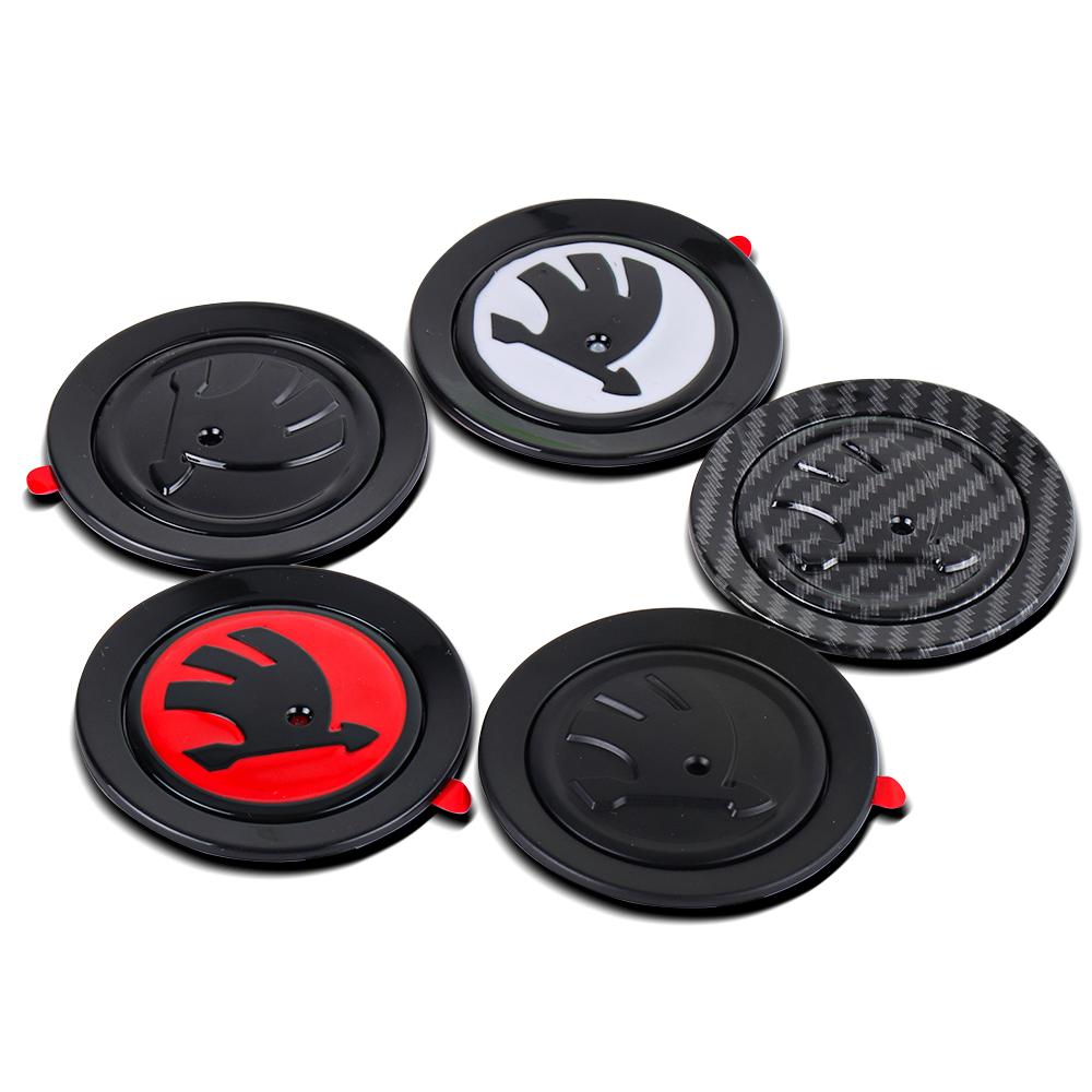 BEVX4 ABS Car Steering Wheel Sticker Badge Decoration Accessories For Skoda Superb Octavia Rapid Kodiaq Kamiq Karoq Fabia VRS Yeti A7