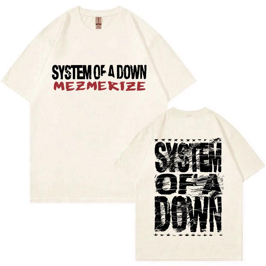Ock Band System of A Down Mezmerize Μπλουζάκι Ανδρικό και Γυναικείο Ρετρό Εναλλακτικό Μεταλλικής Μουσικής Μπλουζάκι Μόδας Oversized Μπλουζάκι