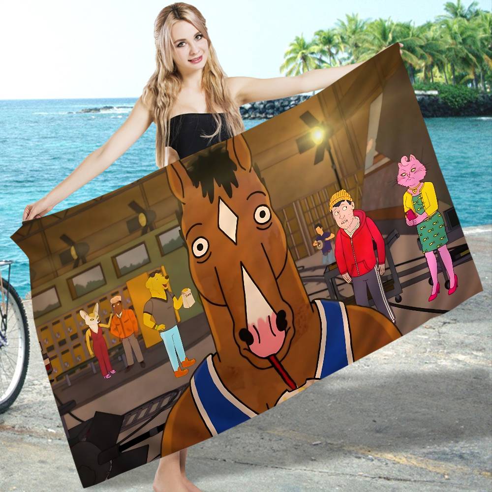 Animation B-BoJack H-Horseman Microfiber Beach Towel Absorbent Quick Dry Soft Yoga Swimming Resort Mountain Climbing Towel