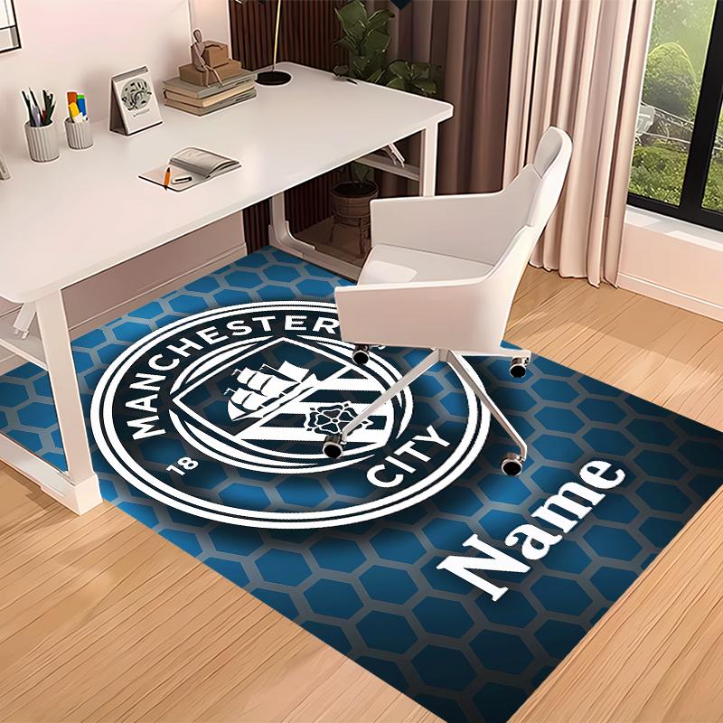 Custom Personalization Manchester City F.C Print Area Rug - Soft, Washable Non-Slip Indoor Mat,Living Room,Home&Office Decorative Rug