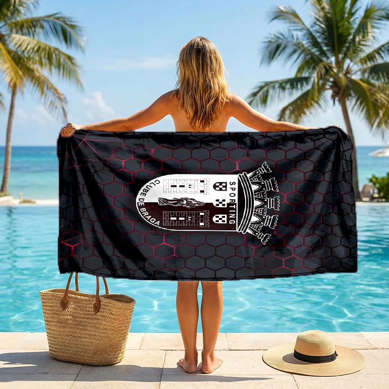 Braga FC Print Quick Dry Beach Towel Microfiber Absorbent Portable Travel Swimming Towel