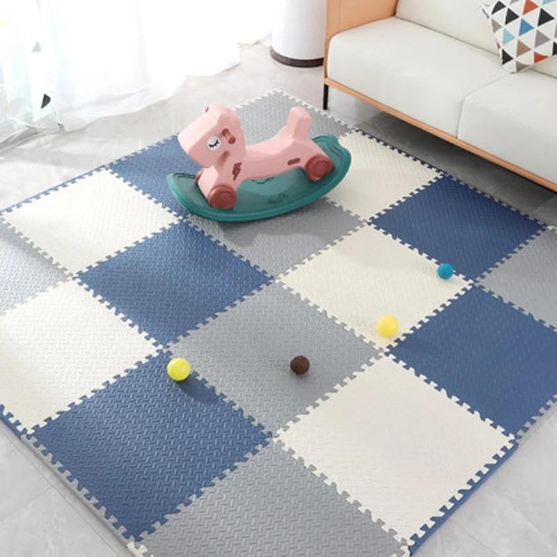 Covor Gros din Spumă Patchwork Copii Tatami Pad de Târâre Absorbant de Apă Rezistent la Murdărie Covor Dormitor Noptieră Puzzle Podea