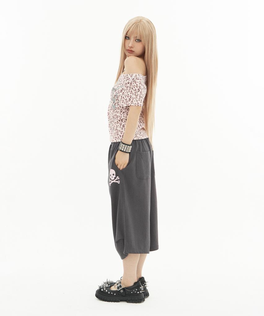 SETUP-EXE Baby Wide Neck Top / Leopard Pink