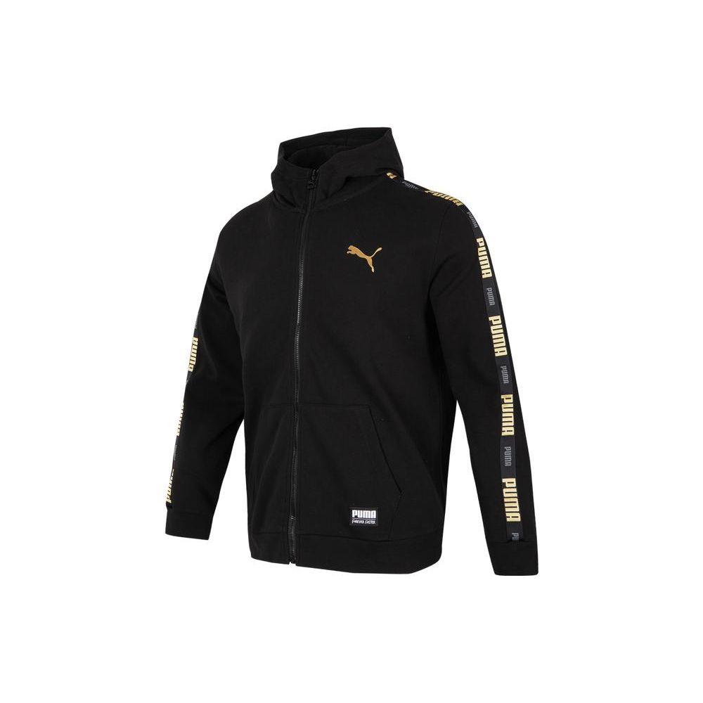 Puma Veste à capuche zippée à imprimé logo FW22 Vestes unisexes Noir 539532-01
