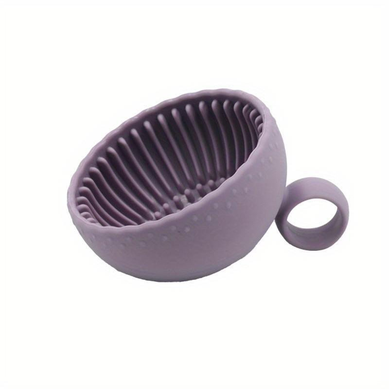 Bol din silicon pentru curățat pensule de machiaj - 1 buc. Covoraș de curățat pensule fără parfum cu pad abraziv pentru pensule de sprâncene, blush, faciale și de ochi