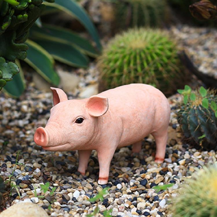 Resin Pig Statue Cute Animal Sculpture for Garden Yard Patio Outdoor Decoration Lawn Ornament Animal Statue Figurine