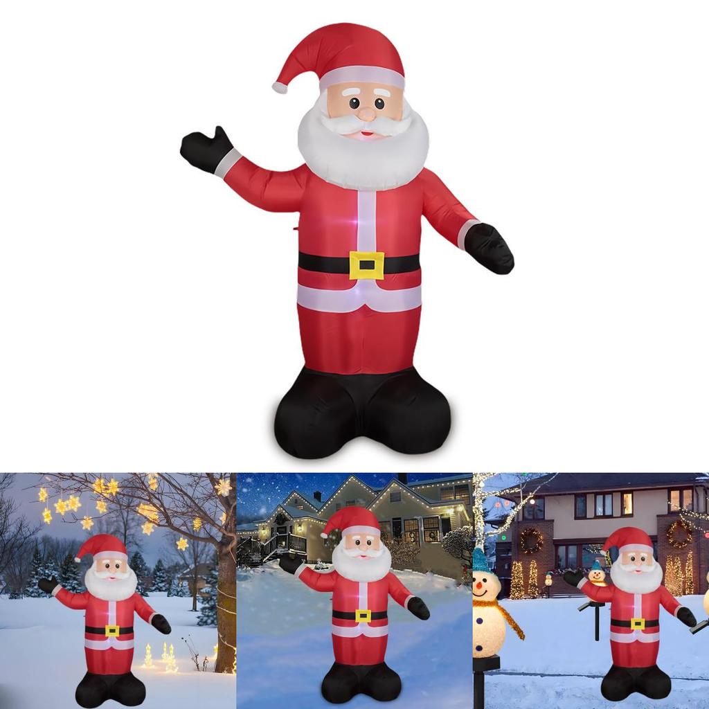 Brightly Lit Inflatable Christmas Santa Claus For Cheerful Outdoor Holiday Party Decoration