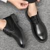 Mode Eenvoudige Veterschoenen Heren Leren Schoenen Zacht Zwart Legitieme Luxe Uitverkoop Elegant Nieuw Binnen Schoenen Aanbieding Instapper Retro Heren Casual Schoen