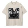 Streetwear Cat Hip Hop T Shirt Vintage Washed Cotton T-Shirt Graphic Tee Casual Streetwear Spring Summer Tee