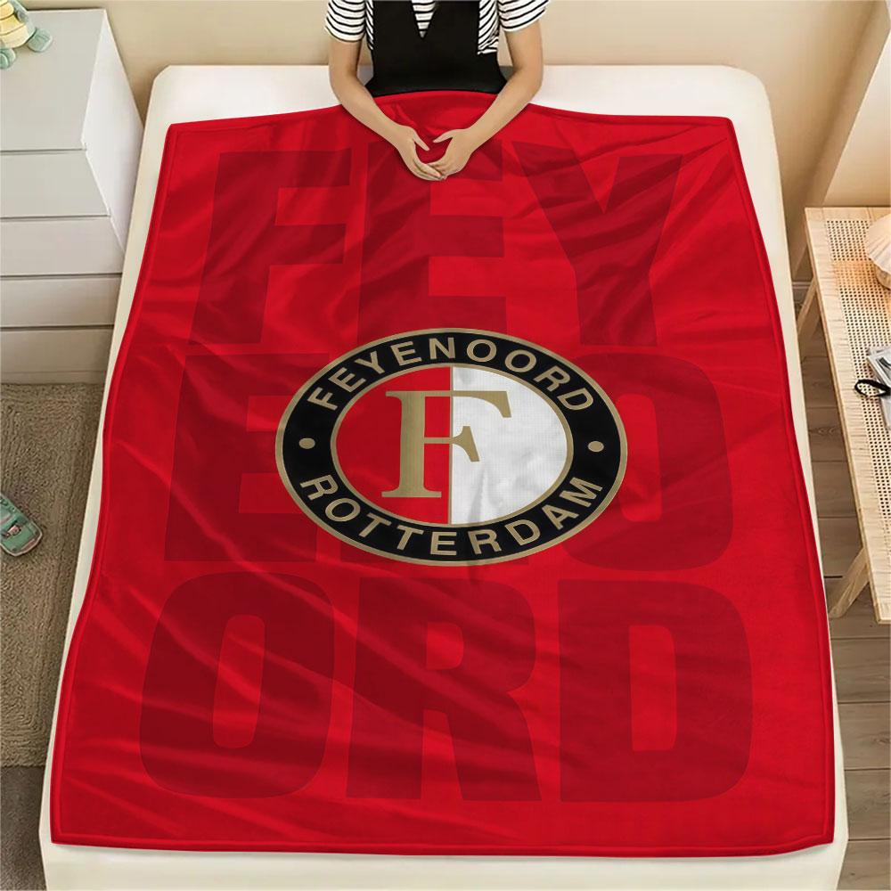 1 Stück Feyenoord gemusterte Flanelldecke für alle Jahreszeiten geeignet für Heimdekoration Wärme und Komfort Geschenke Feiertagsgeschenk