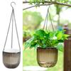 1 Set Hanging Flowerpot with Chain Transparent Shell Hanging Self-absorbing Water Plant Pot Flowerpot Gardening Supplies