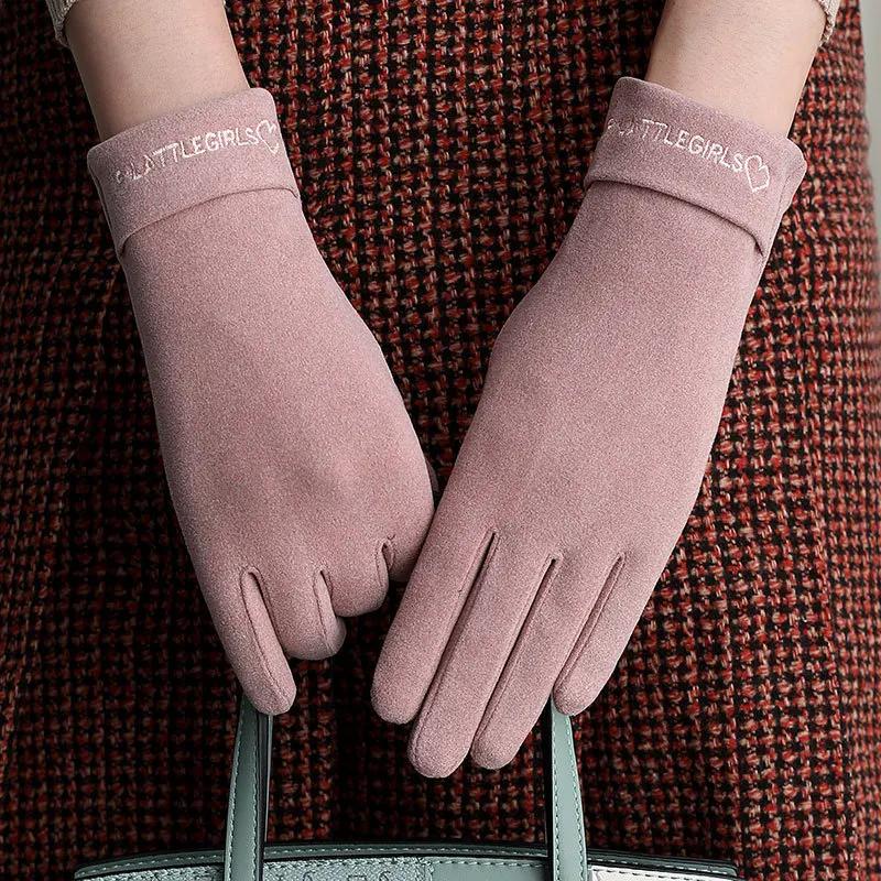 Cycling Gloves for Women New Winter Thermal Insulated Korean Style Outdoor Sport Windproof Touchscreen High Quality