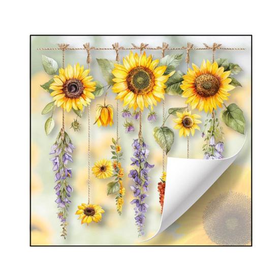 Glass Sticker Waterproof PVC Double Sided Design Sun Flower Pattern Window Decals Glass Doors Windows Home Decor
