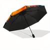 1pc Scary Bear Pumpkin Halloween Cartoon Umbrella, Portable 3-Fold Compact Umbrella, Suitable for Camping, Hiking and Travel, Ideal Easter Birthd