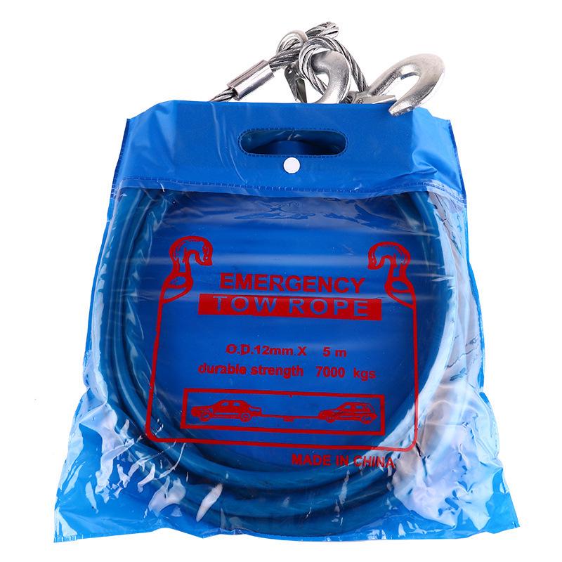 Heavy-Duty 5m Steel Tow Rope - 7 Ton Off-Road Essential for Car and Truck Traction