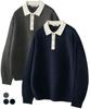 UNTAPPED STUDIO Oversized Color Block Collar Hacci Knit 3 Colors