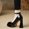 Grube dno Wysokie obcasy Damskie buty Solidne modne temperament Pojedyncze buty Wiosna Lato Klamra na kostce Eleganckie damskie buty na obcasie