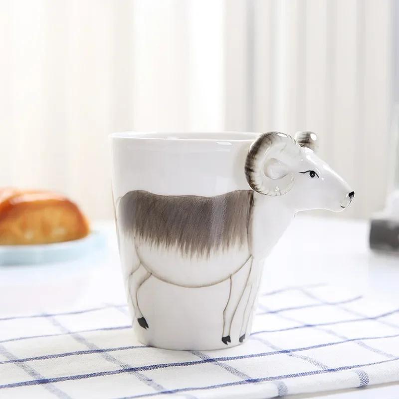 3D Three-dimensional Water Cup Cartoon Animal Cup High Temperature Ceramic Milk Coffee Tea Children Water Cup Mug Home
