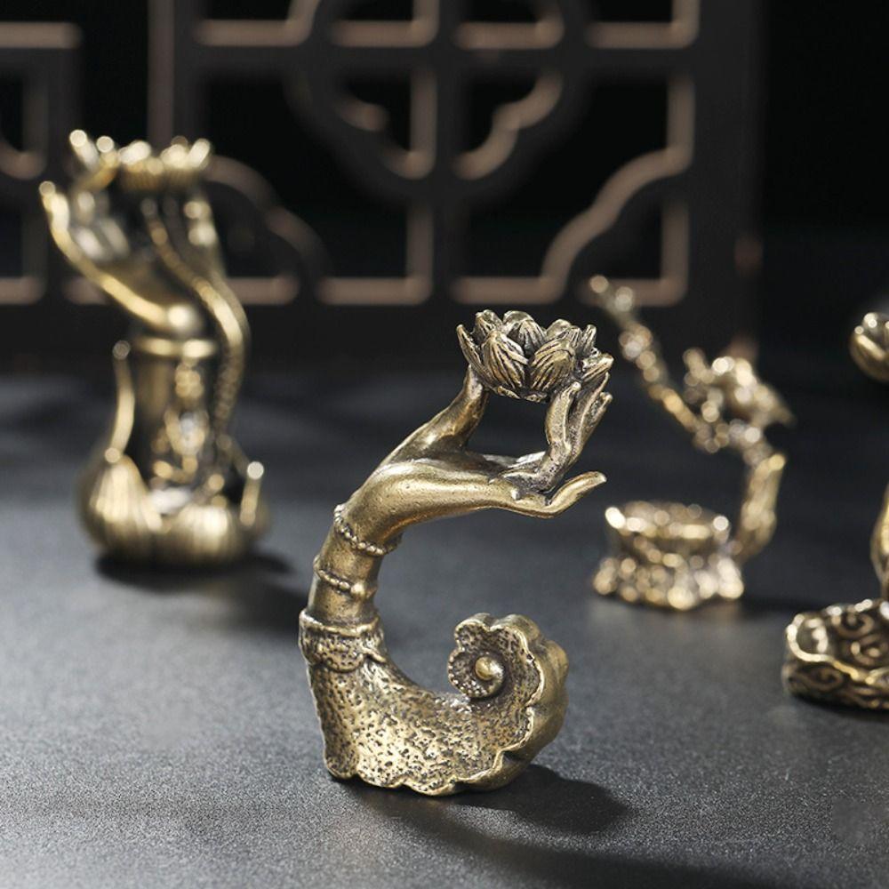 Handmade Buddha's Hand Incense Holder Portable Delicate Lotus Backflow Incense Insert Buddha's Hand Reverse Flow Incense Tray