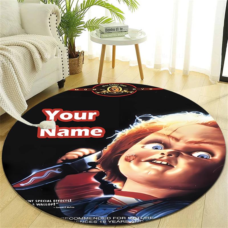 Personalized C-Chucky Round Chair Office Rug - Perfect for Mat, Office Chair & More - Ideal Gift for Birthdays and Holidays