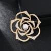 Elegant Camellia Pearl Brooch, Retro and Light Luxury Style, Brooch Pin, Coat Accessory