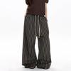 Autumn American Retro Striped Splicing Lazy Wind Straight Casual Pants Men's and Women's Loose Wide-leg Versatile Trousers