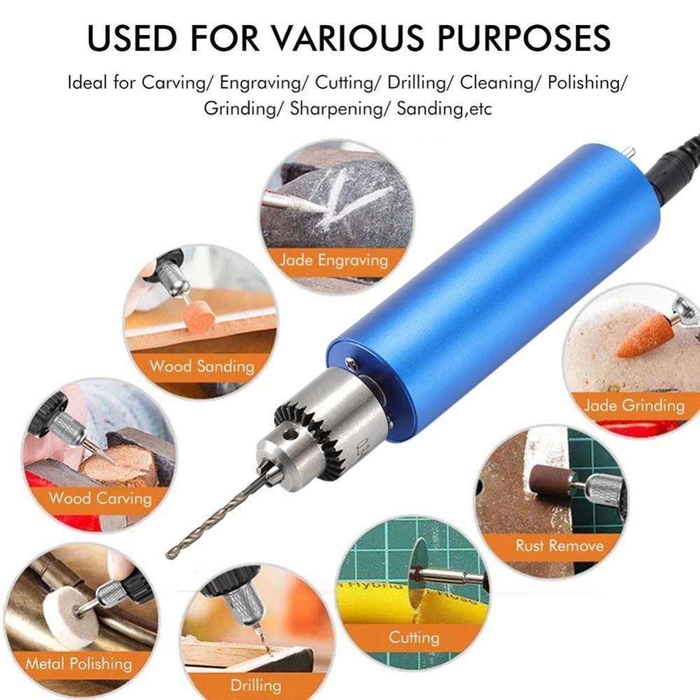 Handheld Electric Hand Drill 0.3-4mm Chuck Handheld Grinder Engraving Wood Polishing