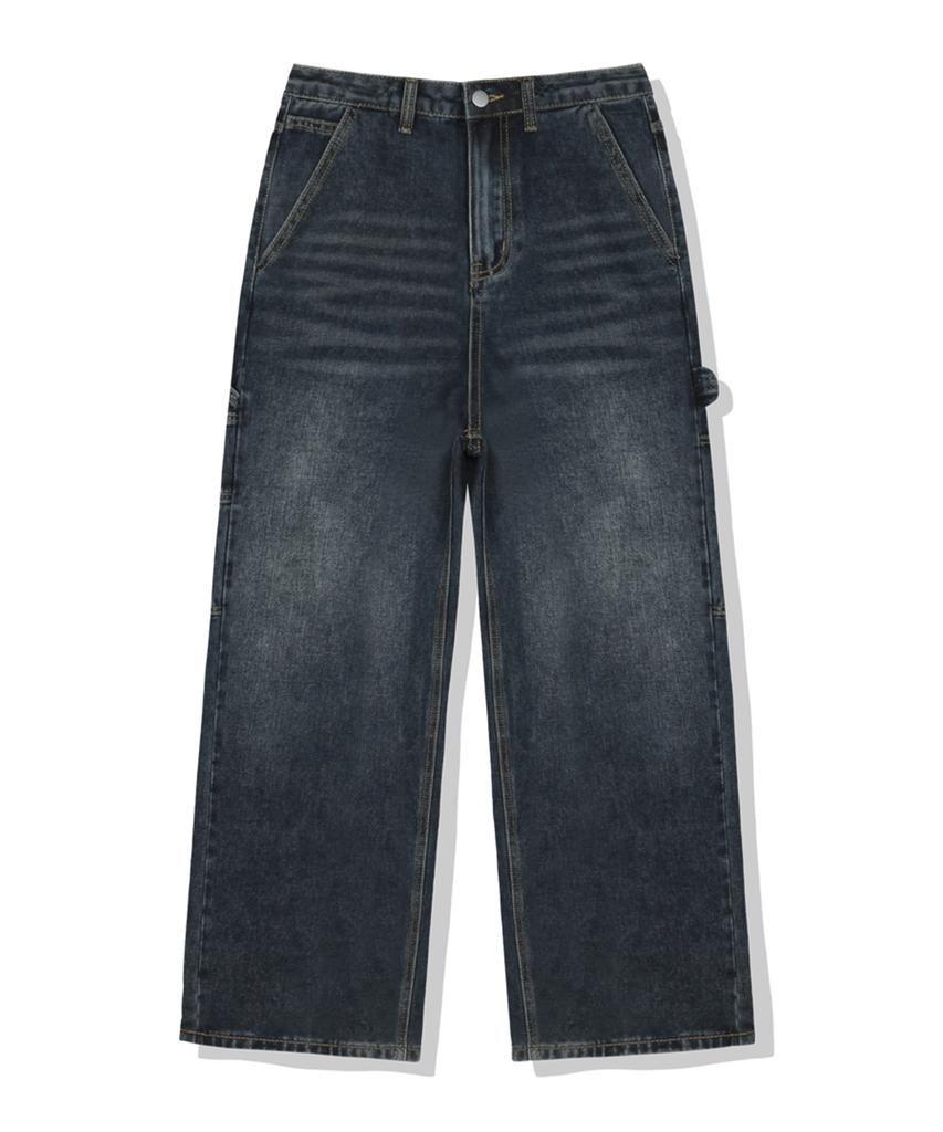 ANEWBROS Remy Carpenter Balloon Wide Washed Denim Pants 4 Colors [Anbd_6023] (A Type)