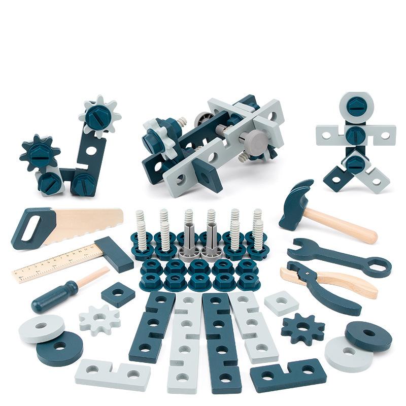 Simulation Maintenance Tools Toy Storage Combination Wooden Tools Assembly Set Backpack Role Playing Toys