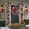 Conjunto de sinais de varanda de Natal vermelho decorações suspensas de Natal para casa ao ar livre decoração de porta frontal de parede interna