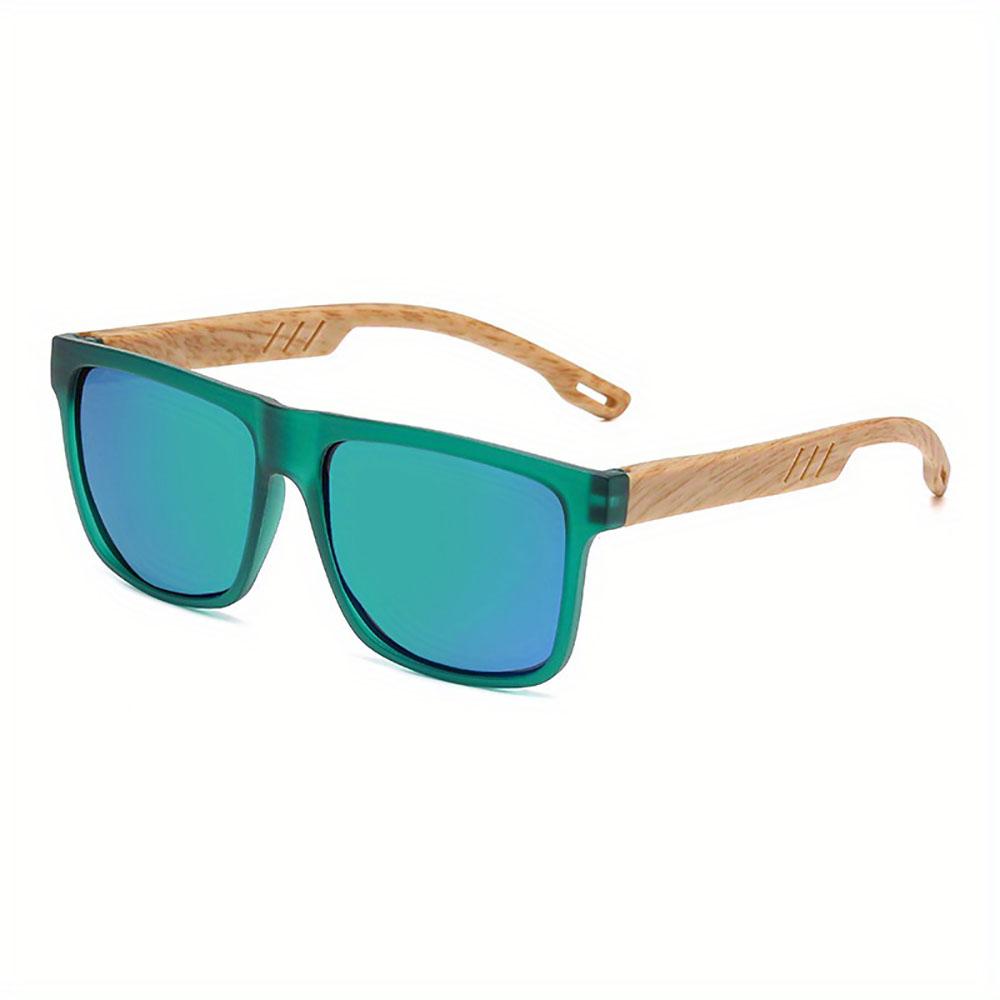 1/2Pcs Vintage Square Casual Man Sunglasses Wood Grain Spring Hinges Glasses Uv400 Protection Unisex Outdoor Daily Eyewear
