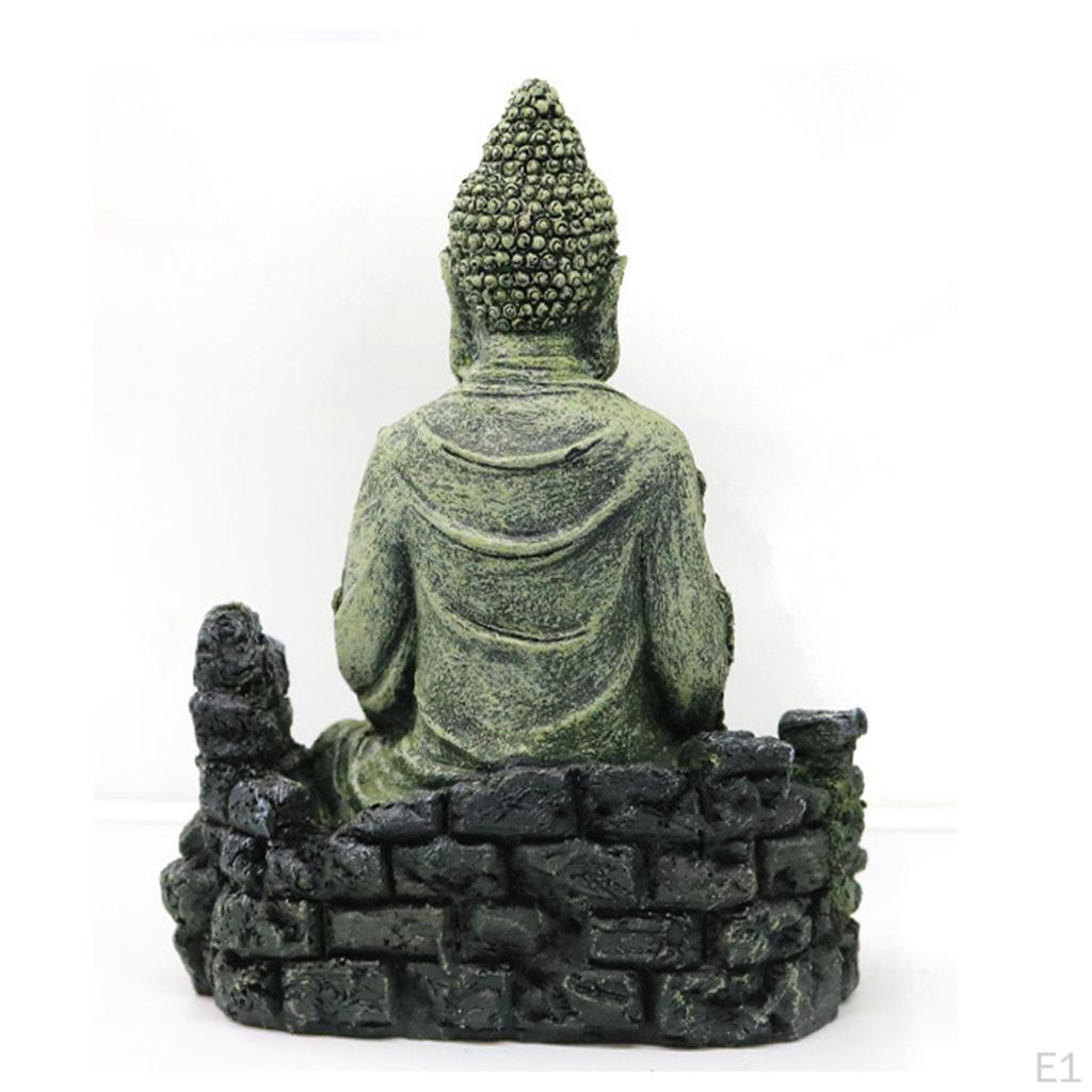 Decor din rășină pentru habitatul reptilelor - Buddha arhaic, ascunzișuri de broaște țestoase, peșteră, acvariu, ornament pentru acvariu