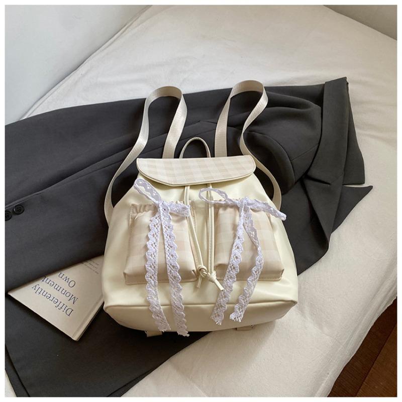 Autumn Cute Bow Backpack Women's Commuter Large Capacity Soft Face Backpack Casual Student School Bag