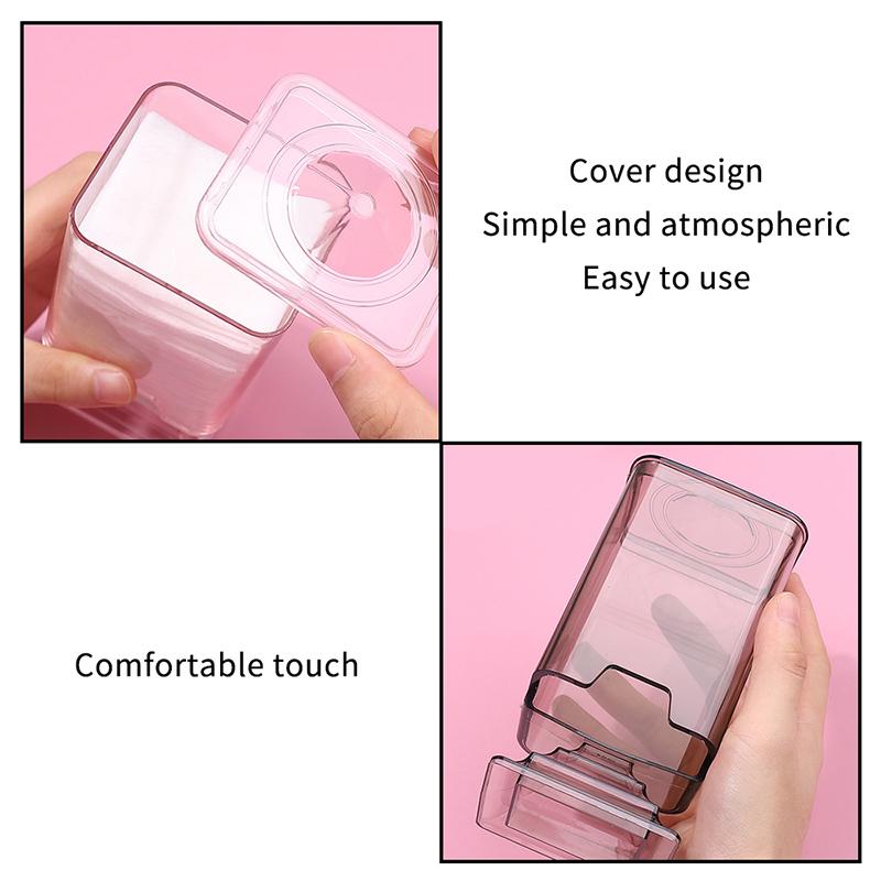Nail Towel Cotton Wash Towel Storage Box Transparent Dustproof Bottom Extraction Tool Makeup Accessories