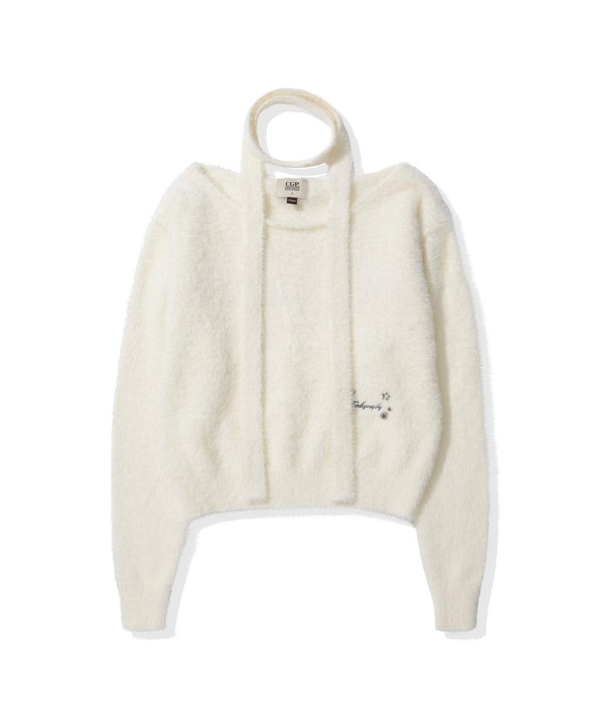 CGP (Women) Boat Neck Knit (Muffler Set)_Cream