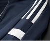 Men's High-End Casual Hooded Sweatshirt - Autumn/Winter Color Block Zipper Jacket with Embroidery