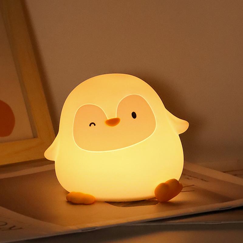 Penguin Silicone Night Light Soft Nursery Nightlight Dimmable LED Squishy Novelty Animal Bedside Lamp For Gifts