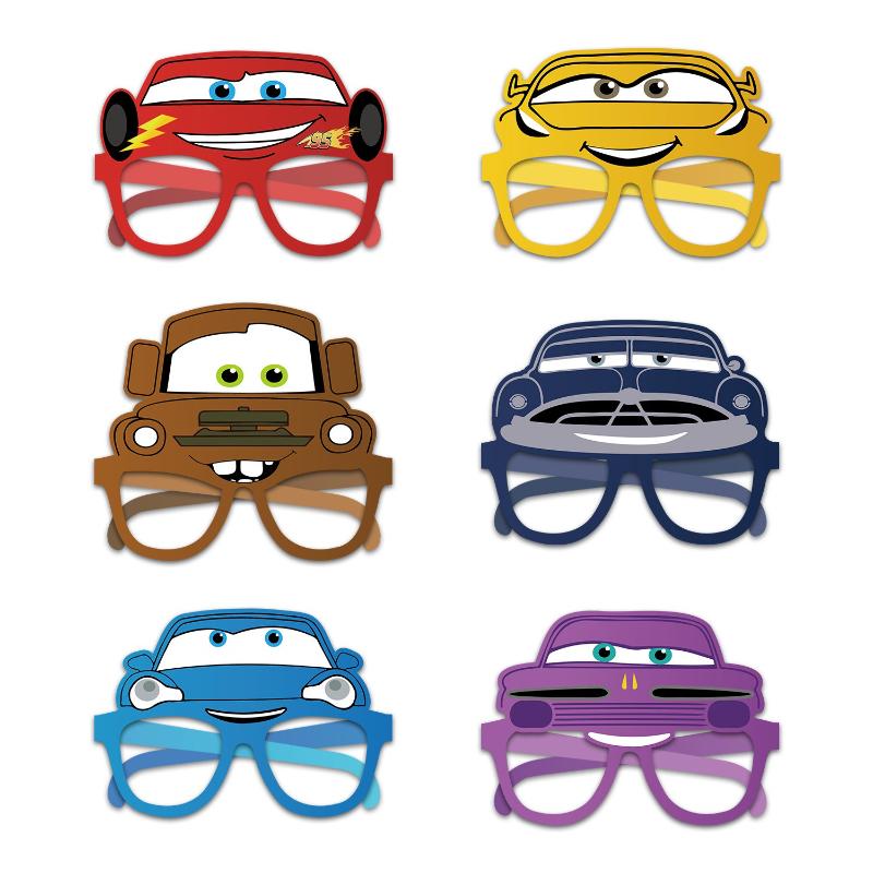 12 stuks/Set Cars Lightning Mcqueen Feest Papieren Oogmaskers voor Feestartikelen Kinder Speelgoed Papieren Brillen