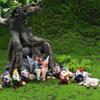 Romantic Couple Statue Swing Flower Fairy Garden Micro Landscape Home Decoration Pendant Resin Craft Creative Scene Decoration