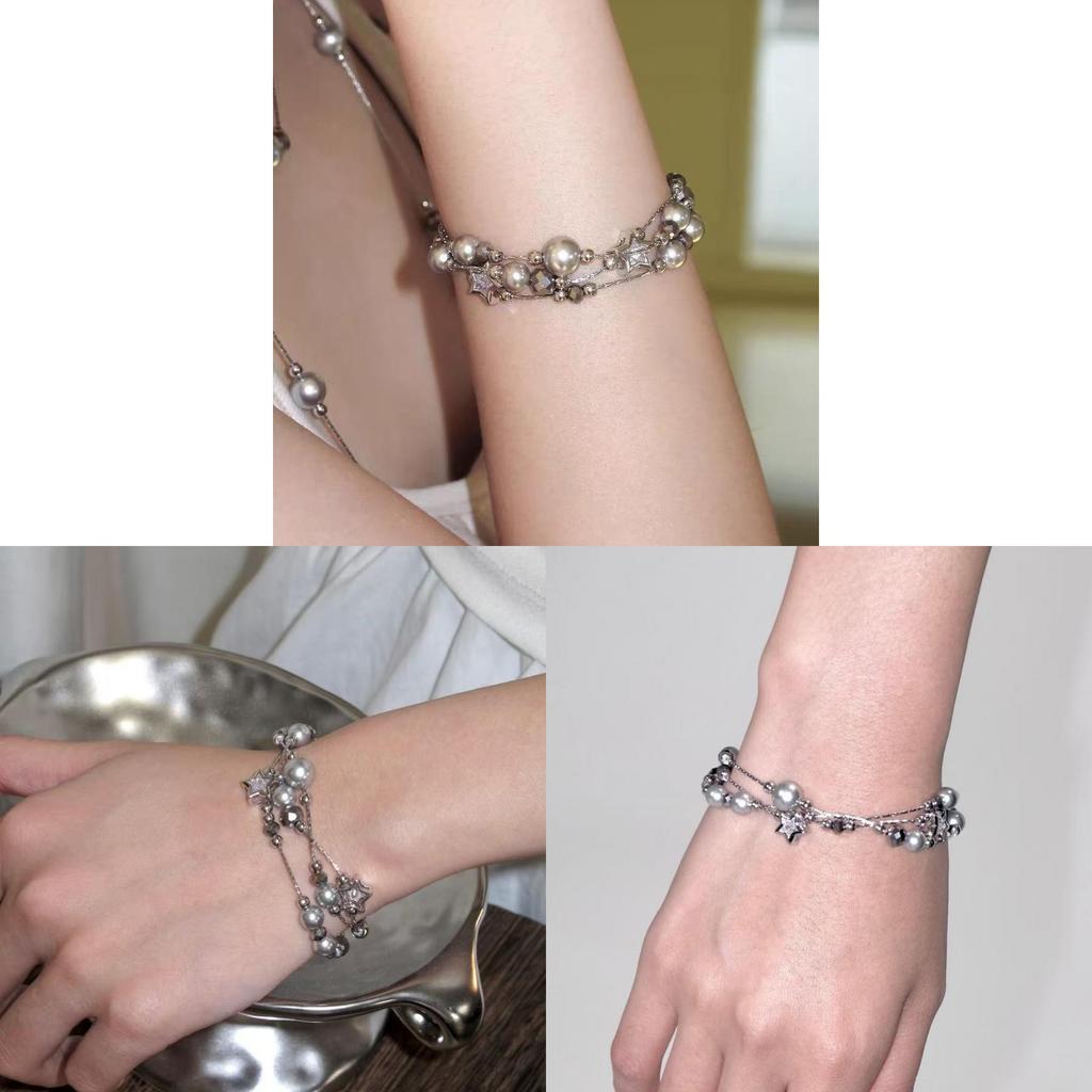 Star Shape Pearl Starry Sky Bracelet For Women Handmade Titanium Steel Jewelry Gift For Travel