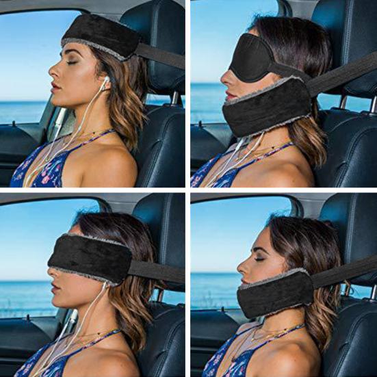 1/2Pcs Adjustable Head Support Strap Travel Pillow Alternative Light Blocking Sleeping Eye Cover Airplanes Cars Trains Neck Support Band