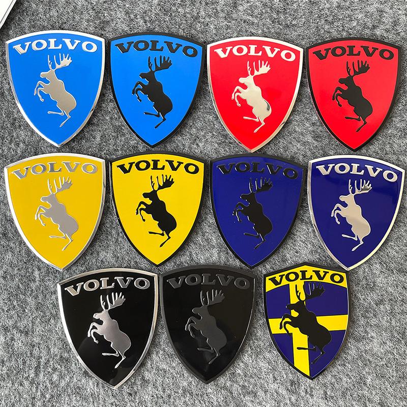 Metalowa Tarcza z Łosiem 3D Kreatywny Znak Samochodowy Naklejki Dekoracyjne na Karoserię Do Volvo XC60 XC90 S60 S90 V60 XC40 V50 S80 Akcesoria Samochodowe