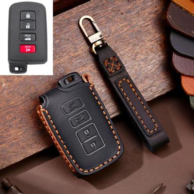 Leather Car Key Case Cover for Toyota Camry Corolla RAV4 Highlander Avalon 2015 - 2017 Smart Control Protector Shell Holder