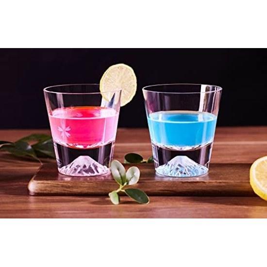 Mount Fuji Glass Rock Sakura Kiriko High Quality Handmade Craftsman Paulownia Box 270cc 1 Piece