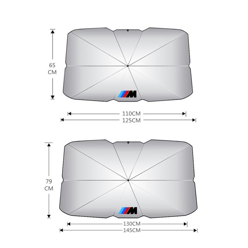 BBJZ9 Car Sunshade Umbrella Car Front Window Sunshade Cover For BMW M Emblem E46 E36 E34 F10 E90 F30 E60 F30 E53 E30 E92 E87