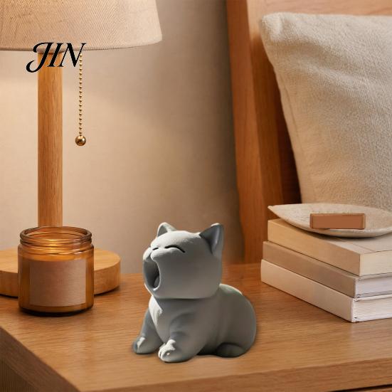 3D Printed Cat Figurine Figurine, Cute Screaming Ornament, Creative Mini Kitten Statue Decor Sculpture Desktop Decoration for Home Office Pet