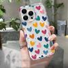 Colorful Love Phone Case For iPhone 13 11 16 ProMax 15 14 12 16e 15promax XR XS Soft Silicone Transparent Shockproof Funda Cover